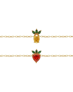 Wholesale Stainless Steel Bracelet Pineapple Strawberry Diamond Colored Bracelet