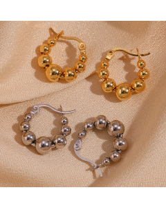 Wholesale Stainless Steel Earrings Gradient Size Beads Earrings