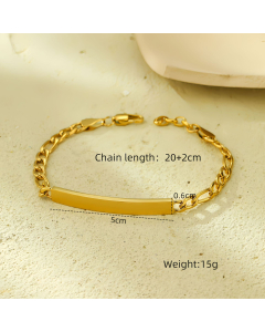 Wholesale Stainless Steel Bracelet INS Style Fashion Bracelet Plated 18K Gold Inlaid Zircon Bracelet