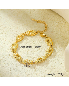 Wholesale Stainless Steel Bracelet INS Style Fashion Bracelet Plated 18K Gold Inlaid Zircon Bracelet