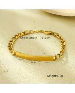 Wholesale Stainless Steel Bracelet INS Style Fashion Bracelet Plated 18K Gold Inlaid Zircon Bracelet