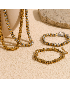 Wholesale Stainless Steel Fine Jewelry Plated 18K Gold Necklace Bracelet 