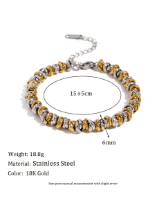 Wholesale Stainless Steel Fine Jewelry Plated 18K Gold Necklace Bracelet -Bracelet-Other