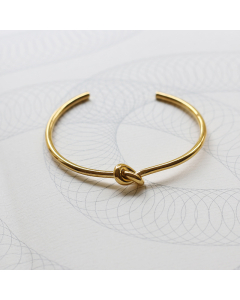 INS Style Simple Plated 18K Gold Concentric Knot Bracelet Stainless Steel Bracelet 