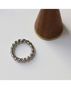 Steel Color Twist Rope Ring Plated 18K Gold Non-fading Stainless Steel Ring