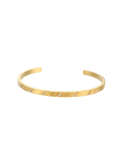 Wholesale Stainless Steel Bangles Rectangular Zircon Dripping Oil Open Bracelet-02-Yellow