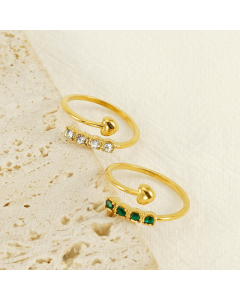 Wholesale Stainless Steel Ring Temperament Personality Fashion Exquisite Inlaid Crystal Opening Ring Female