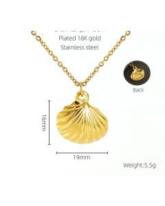 Commuter Rose Flower Irregular Shell Stainless Steel Collarbone Chain Necklace For Women