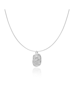 Niche Rose Tulip Coin Irregular Stainless Steel Flower Necklace
