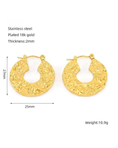 Temperament Non-fading Round Bead Heart Stainless Steel Earrings For Women
