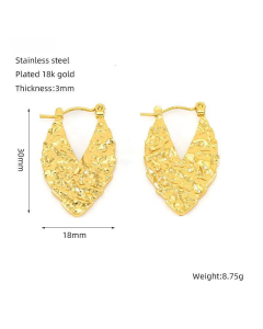 Non-fading Round Bead Heart Stainless Steel Earrings For Women