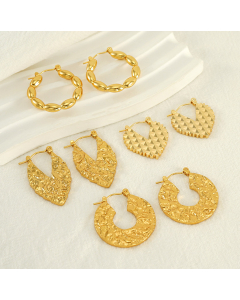 Wholesale Stainless Steel Earrings Fashion Temperament Non-fading Round Bead Heart Earrings For Women