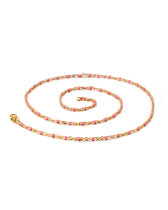 Casual Vacation Round Stainless Steel Enamel 18K Gold Plated Necklace