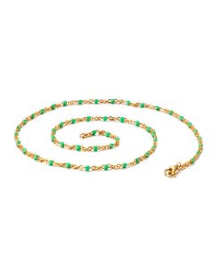 Casual Vacation Round Stainless Steel Enamel 18K Gold Plated Necklace