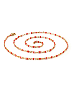 Casual Vacation Round Stainless Steel Enamel 18K Gold Plated Necklace