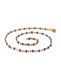 Casual Vacation Round Stainless Steel Enamel 18K Gold Plated Necklace