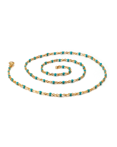 Casual Vacation Round Stainless Steel Enamel 18K Gold Plated Necklace