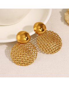 Wholesale Stainless Steel Round Earrings Geometric Earrings 