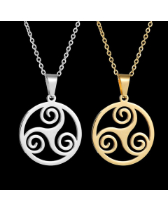 Stainless Steel Necklace With a Round Flame - CA7810015