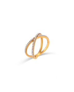 Wholesale Stainless Steel Ring Minimalism Elegant Plated 18K Cross Round Micro-inlaid Ring Women
