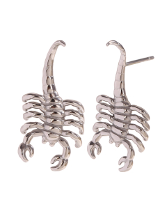 Wholesale Stainless Steel Necklace Scorpion Pendant Necklace Earrings -Earrings-Steel Color