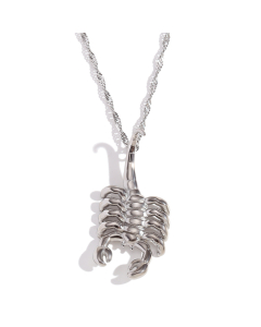 Wholesale Stainless Steel Necklace Scorpion Pendant Necklace Earrings -Necklace-Steel Color