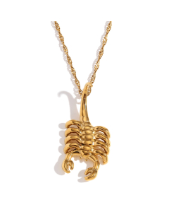 Wholesale Stainless Steel Necklace Scorpion Pendant Necklace Earrings -Necklace-Gold Color