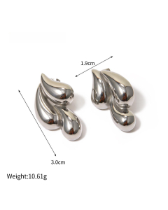Minimalism Several Drop 18K Gold Stainless Steel Earrings 