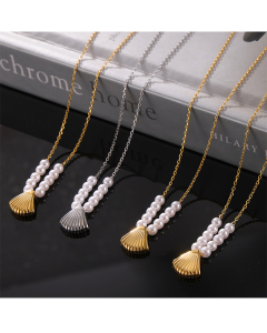 Wholesale Stainless Steel Necklace Shell Pendant Necklace YK29073