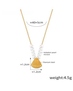 French Shell Pendant Necklace Wholesale Stainless Steel Necklace