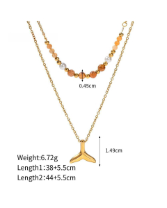 Casual Daily Style Shell Starfish Pendant Stainless Steel Necklace