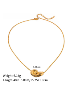 Casual Daily Style Shell Starfish Pendant Stainless Steel Necklace