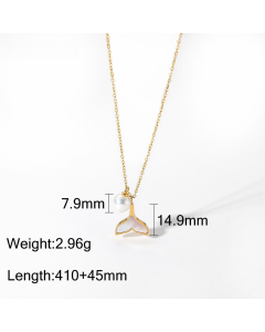 Casual Daily Style Shell Starfish Pendant Stainless Steel Necklace