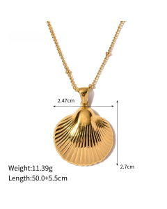 Casual Daily Style Shell Starfish Pendant Stainless Steel Necklace