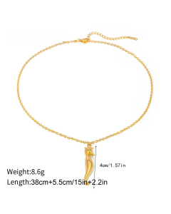 Casual Daily Style Shell Starfish Pendant Stainless Steel Necklace
