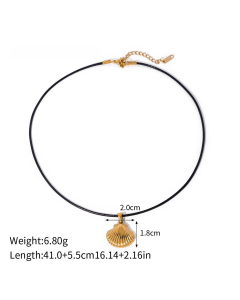 Casual Daily Style Shell Starfish Pendant Stainless Steel Necklace