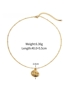 Casual Daily Style Shell Starfish Pendant Stainless Steel Necklace