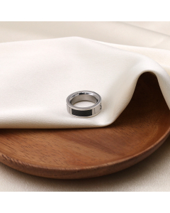 Wholesale Stainless Steel Men's Ring Hip Hop Silver Black Hand Jewelry