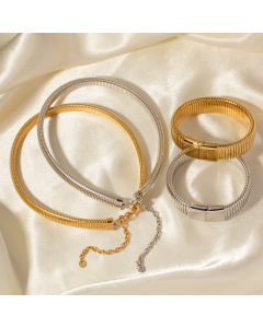 Light Luxury High Quality Titanium Steel Single-Layer Elastic Snake Chain Bracelet Necklace Fine Jewelry Colorza