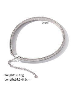 Light Luxury High Quality Titanium Steel Single-Layer Elastic Snake Chain Bracelet Necklace Fine Jewelry Colorza-Necklace-Steel Color