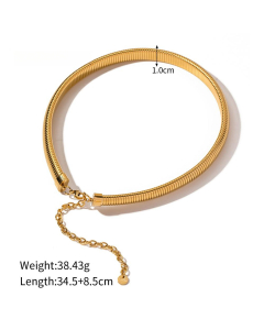Light Luxury High Quality Titanium Steel Single-Layer Elastic Snake Chain Bracelet Necklace Fine Jewelry Colorza-Necklace-Gold Color