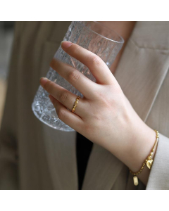Smooth Cute Small Ring Plated 18K Gold Love Ring Tail Ring Stainless Steel Ring Fine Jewelry