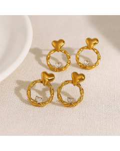 Wholesale Stainless Steel Earrings Light Luxury Fashion Women's Personality Smooth Love Twist Earrings