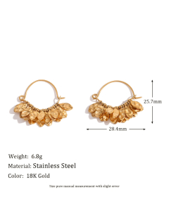 Wholesale Stainless Steel Earrings Snail Flower Stud Earrings-Gold Color-05