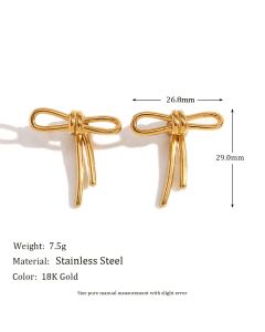 Wholesale Stainless Steel Earrings Snail Flower Stud Earrings-Gold Color-04