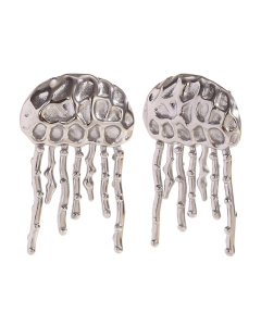 Wholesale Stainless Steel Earrings Snail Flower Stud Earrings-Steel Color-02