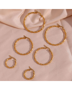 Wholesale Stainless Steel Earrings Square Thread Twist Earrings