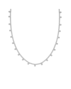 Steel Color Stacked Wear Lace Gold Beads Bean Stainless Steel Clavicle Chain Necklace