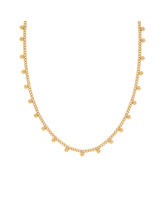 Non-fading Stacked Wear Lace Gold Beads Bean Stainless Steel Clavicle Chain Necklace