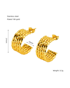 Hot Sale Horseshoe Buckle Earrings Star C-shaped Braided Earrings Stainless Steel Earrings